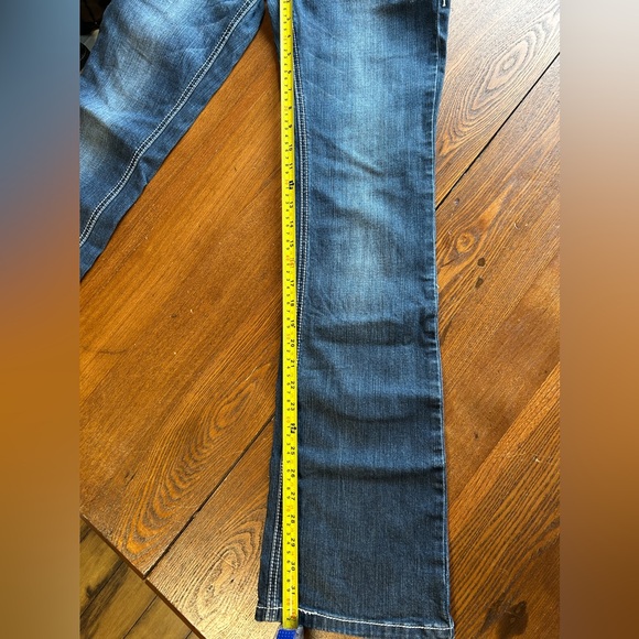 LA Idol USA Fleur de Lis Rhinestone Thick Stitch Jeans - Picture 11 of 14